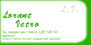 lorant vetro business card